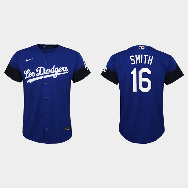 Youth Los Angeles Dodgers Will Smith Royal 2021 City Connect Replica Jersey