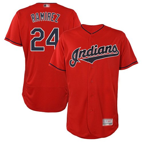 Cleveland Indians #24 Manny Ramirez Red Flexbase Collection Stitched MLB Jersey