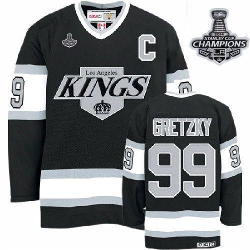 Los Angeles Kings #99 Wayne Gretzky Black CCM Throwback 2014 Stanley Cup Champions Stitched NHL Jersey