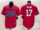 Men's Buffalo Bills #17 Josh Allen Red Stitched Baseball Cool Base Jersey