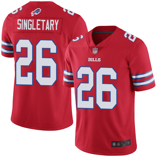 Buffalo Bills #26 Devin Singletary Red Youth Stitched NFL Limited Rush Jersey