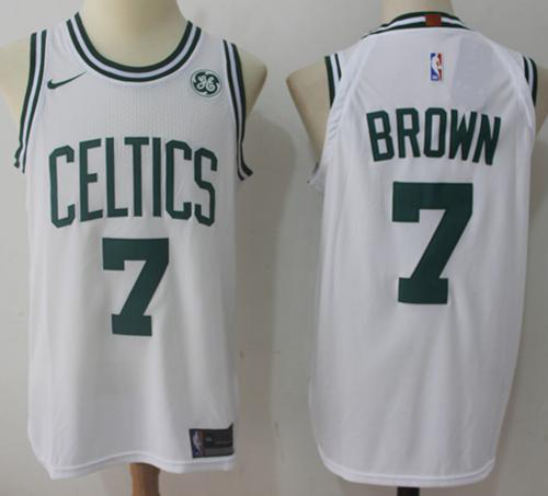 Men's Boston Celtics #7 Jaylen Brown White Swingman Association Edition NBA Jersey