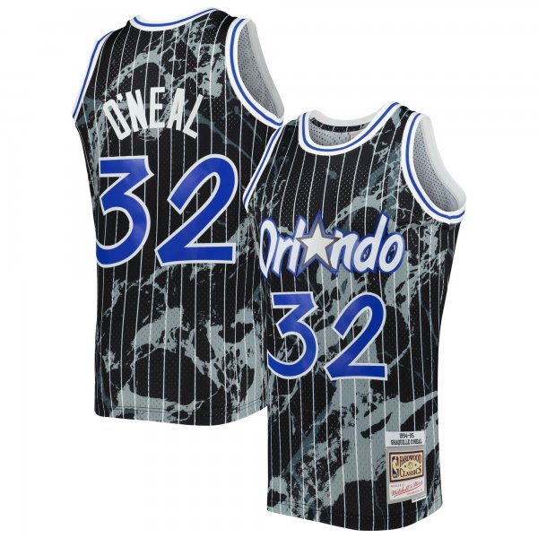 Men's Orlando Magic Shaquille O'Neal Mitchell & Ness Black 1994/95 Hardwood Classics Marble Swingman Jersey