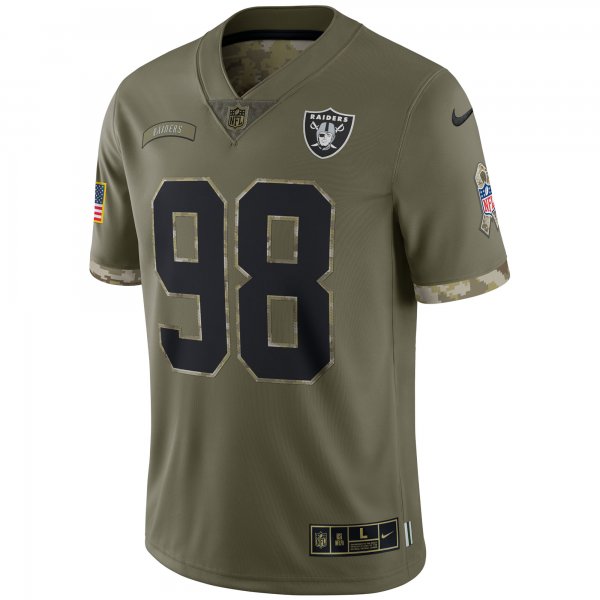 Men's Las Vegas Raiders Nike Olive 2022 Salute To Service Limited Jersey