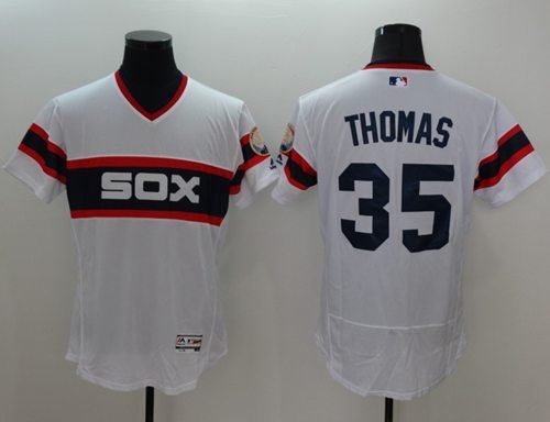 Chicago White sox #35 Frank Thomas White Flexbase Collection Alternate Home Stitched MLB Jersey