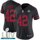 San Francisco 49ers #42 Ronnie Lott Black Alternate Super Bowl LIV Bound Women's Stitched NFL Vapor Untouchable Limited Jersey