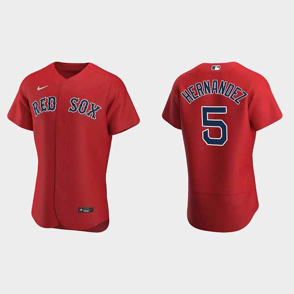 Men's Boston Red Sox #5 Enrique Hernandez Flex Base Alternate MLB Jersey - Red