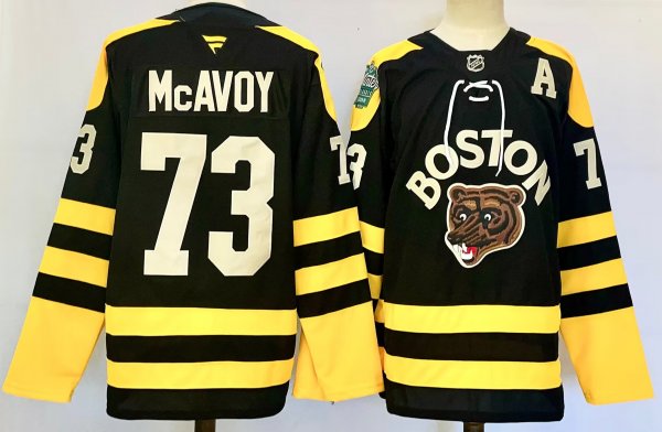 Men's #73 Charlie McAvoy Boston Bruins Yellow And Black City Edition Jersey