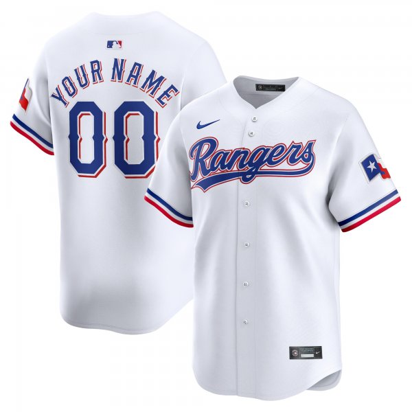 Youth Texas Rangers Nike White Home Limited Custom Jersey