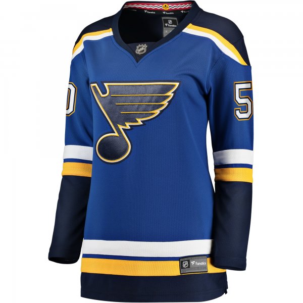 Women's St. Louis Blues Jordan Binnington Fanatics Blue Home Breakaway Player Jersey