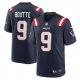 Men's New England Patriots #9 Kayshon Boutte Nike Navy Game Jersey