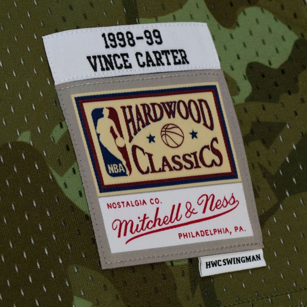 Men's Toronto Raptors Vince Carter Mitchell & Ness Camo Hardwood Classics 1998/99 Ghost Green Swingman Jersey