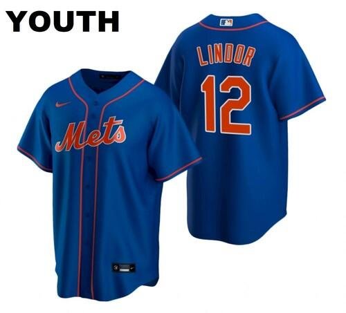 Youth New York Mets #12 Francisco Lindor Nike Royal Alternate Replica Player Jersey