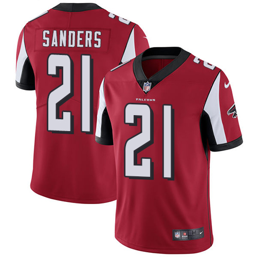 Men's Nike Atlanta Falcons #21 Deion Sanders Red Team Color Stitched NFL Vapor Untouchable Limited Jersey