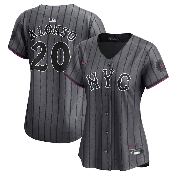 Women's New York Mets #20 Pete Alonso Nike Graphite 2024 City Connect Limited Player Jersey