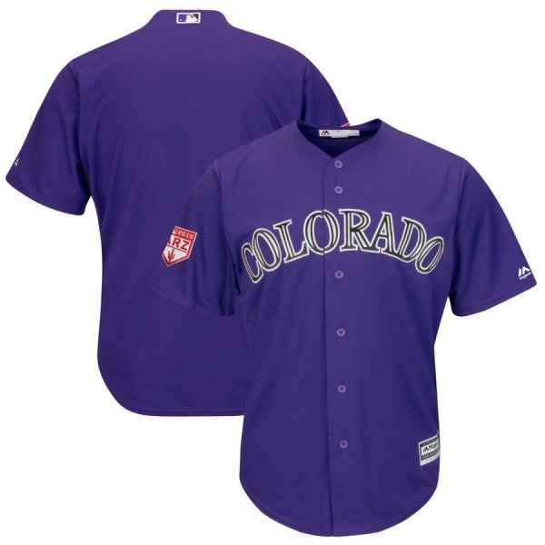 Men's Colorado Rockies Majestic Blank Purple 2019 Spring Training Cool Base Team MLB Jersey