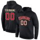 Men's Custom Stitched Black Red-Cream Sports Pullover Sweatshirt Hoodie