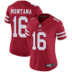 Nike San Francisco 49ers #16 Joe Montana Red Team Color Women's Stitched NFL Vapor Untouchable Limited Jersey