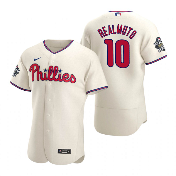 Philadelphia Phillies J.T. Realmuto Cream 2022 World Series Flex Base Jersey