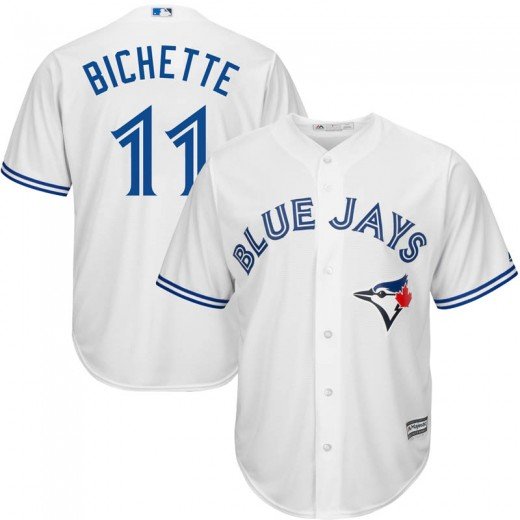 Men's Majestic Toronto Blue Jays #11 Bo Bichette White Cool Base Home MLB Jersey