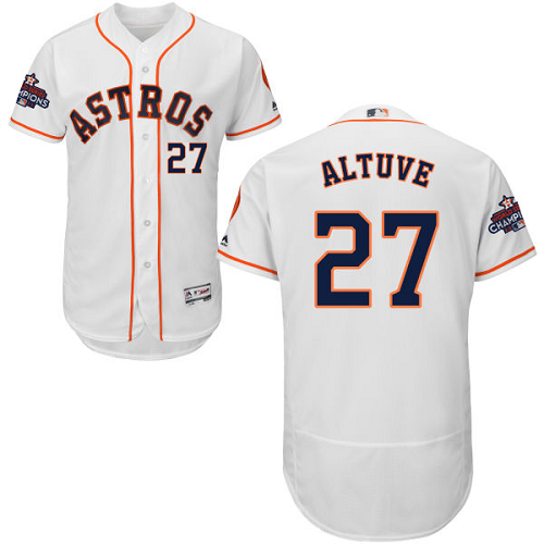 Houston Astros #27 Jose Altuve White Flexbase Collection 2017 World Series Champions Stitched MLB Jersey