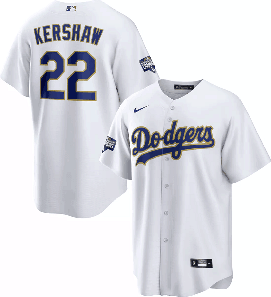 Men's Los Angeles Dodgers #22 Kershaw Nike 2021 Gold Program MLB Cool Base Jersey