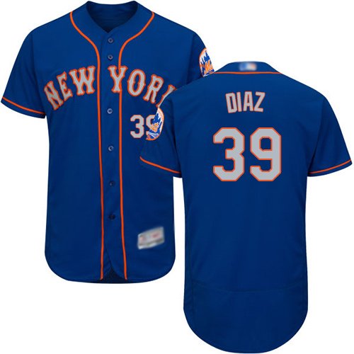 New York Mets #39 Edwin Diaz Blue(Grey NO.) Flexbase Collection Stitched MLB Jersey