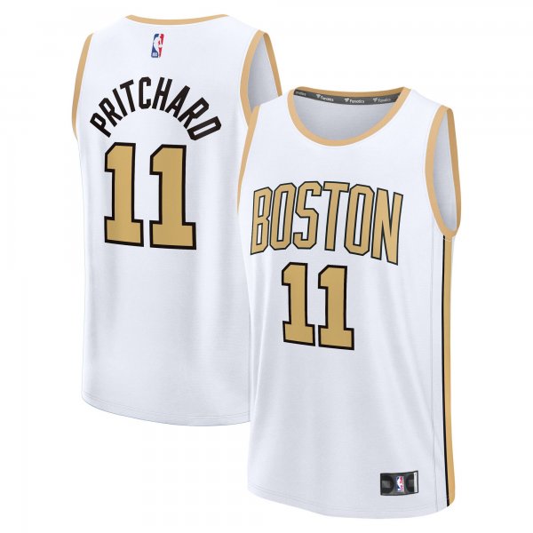 Youth Boston Celtics #11 Payton Pritchard Fanatics White 2025/26 City Edition Fast Break Jersey