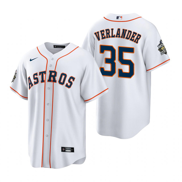 Houston Astros Justin Verlander White 2022 World Series Cool Base Jersey