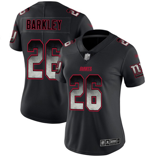 Women's New York Giants #26 Saquon Barkley BlackStitched NFL Vapor Untouchable Limited Smoke Fashion Jersey