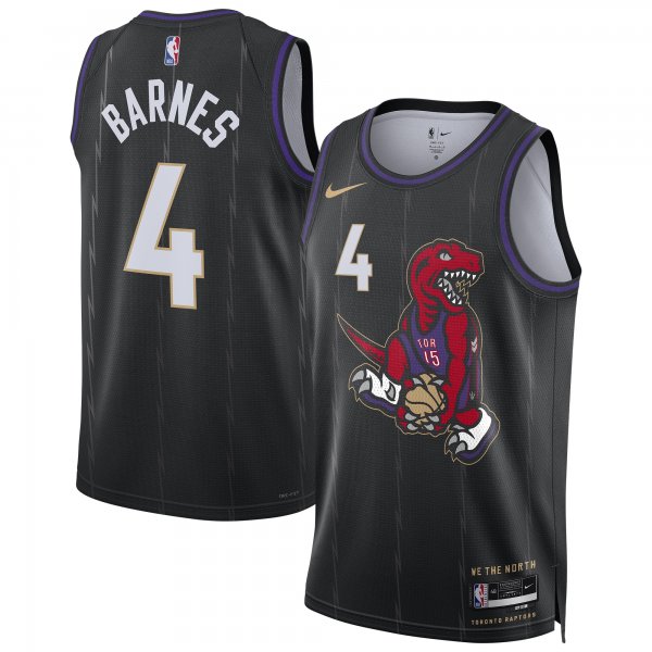 Scottie Barnes #4 Toronto Raptors Nike Unisex 2024/25 Swingman City Edition Black Player Jersey