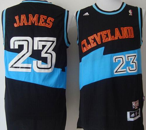 Men's Cleveland Cavaliers #23 LeBron James Black ABA Hardwood Classic Stitched NBA Jersey