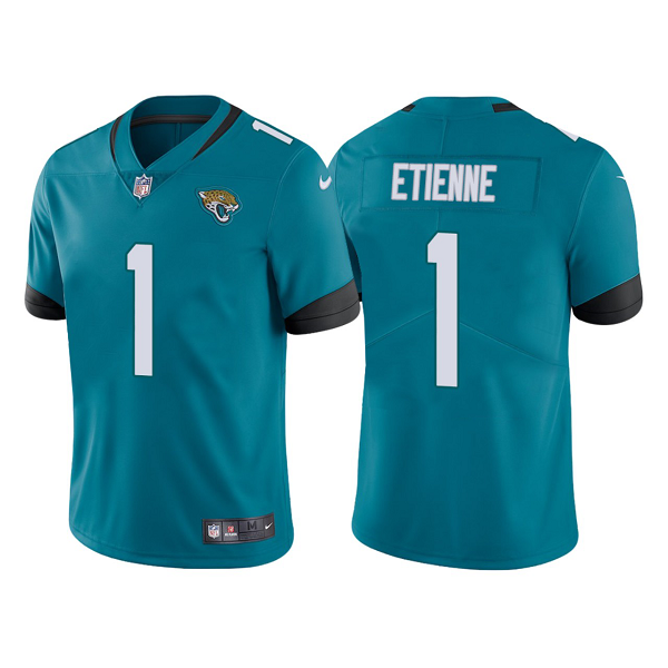 Men's Nike Jacksonville Jaguars #1 Travis Etienne 2021 NFL Draft Blue Vapor Untouchable Limited Stitched Jersey