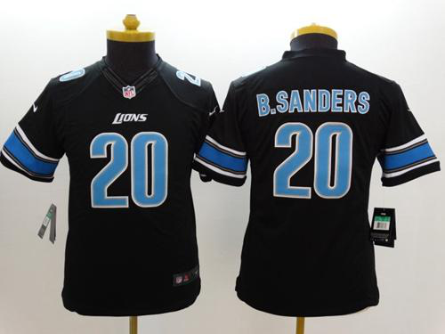 Nike Detroit Lions #20 Barry Sanders Black Alternate Youth Stitched NFL Limited Jersey