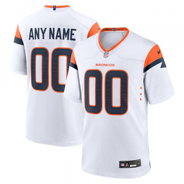 Men's Denver Broncos Nike White Custom Limited Jersey