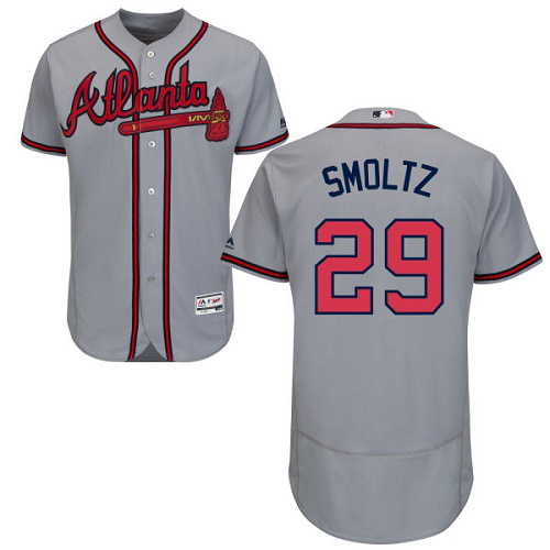 Atlanta Braves #29 John Smoltz Grey Flexbase Collection Stitched MLB Jersey