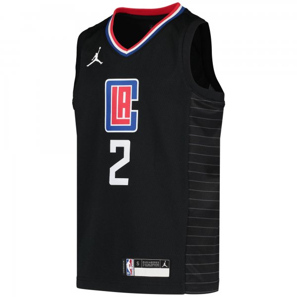 Youth LA Clippers Kawhi Leonard Jordan Brand Black 2020/21 Swingman Player Jersey - Statement Edition