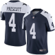 Nike Dallas Cowboys #4 Dak Prescott Navy Blue Thanksgiving Men's Stitched NFL Vapor Untouchable Limited Throwback Jersey