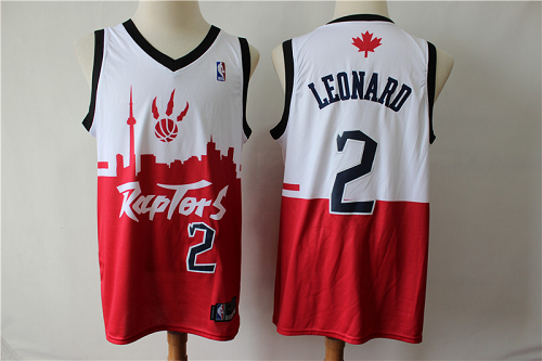 Men's Toronto Raptors #2 Kawhi Leonard City DNA Red White NBA Jersey