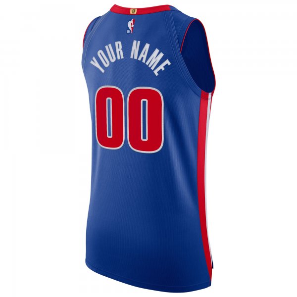 Men's Detroit Pistons Nike Blue Custom Jersey - Icon Edition