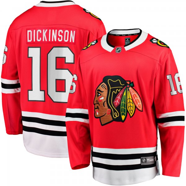 Men's Chicago Blackhawks Jason Dickinson Fanatics Red Home Breakaway Jersey