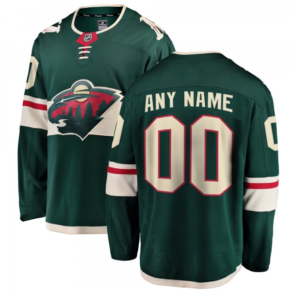 Men's Minnesota Wild Fanatics Green Home Breakaway Custom Jersey