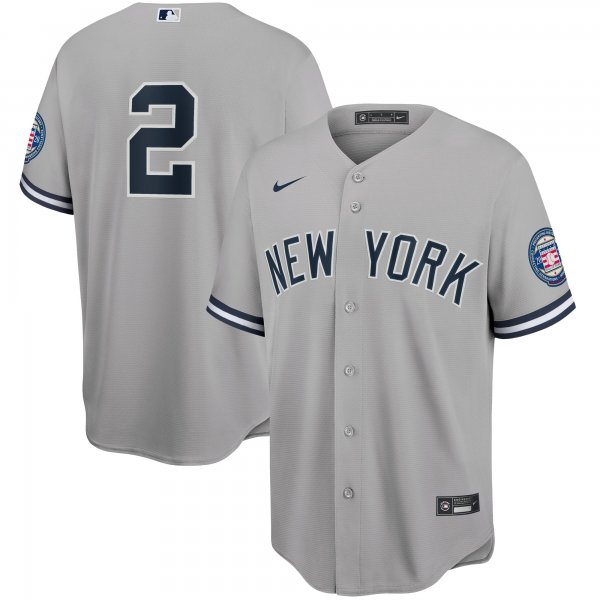 Men's New York Yankees Derek Jeter Nike Gray 2020 Hall of Fame Induction Replica Jersey