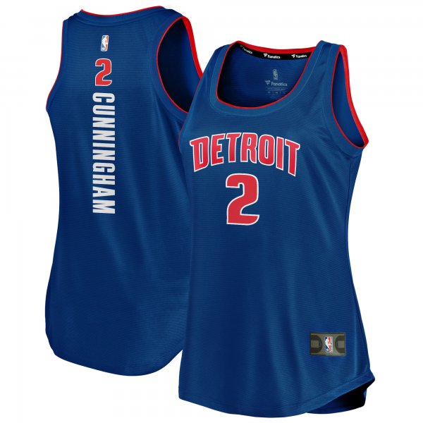 Women's Detroit Pistons Cade Cunningham Fanatics Blue Fast Break Tank Jersey - Icon Edition