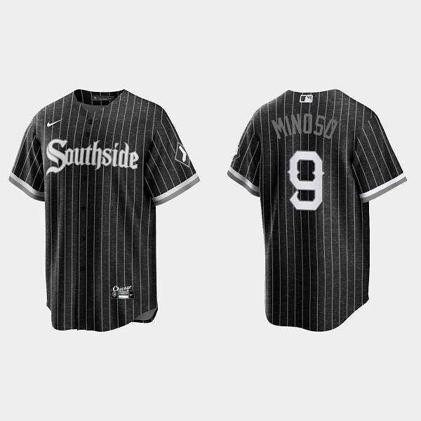 Men's Chicago White Sox #9 Minnie Minoso Black 2021 MLB City Connect Cool Base Jersey