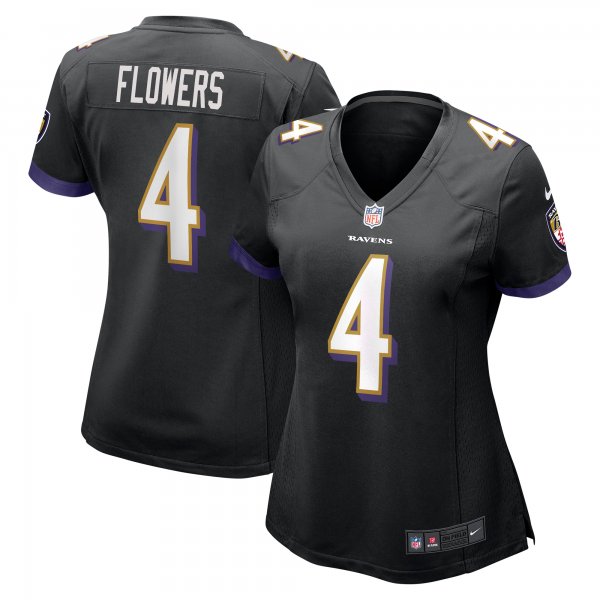 Women's Baltimore Ravens Zay Flowers Nike Black Team Game Jersey