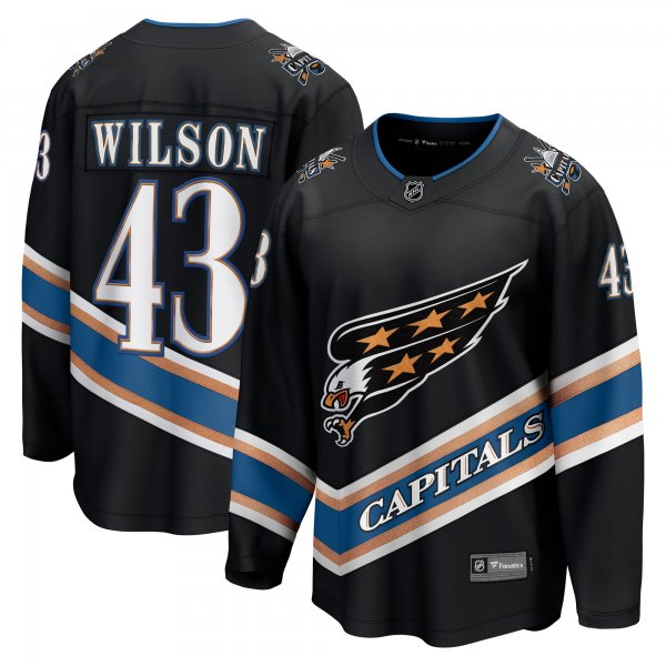 Men's #43 Tom Wilson Washington Capitals Fanatics Alternate 50th Anniversary Premier Breakaway Player Black Jersey