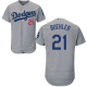 Men's Los Angeles Dodgers #21 Walker Buehler Grey Flexbase Collection Stitched MLB Jersey