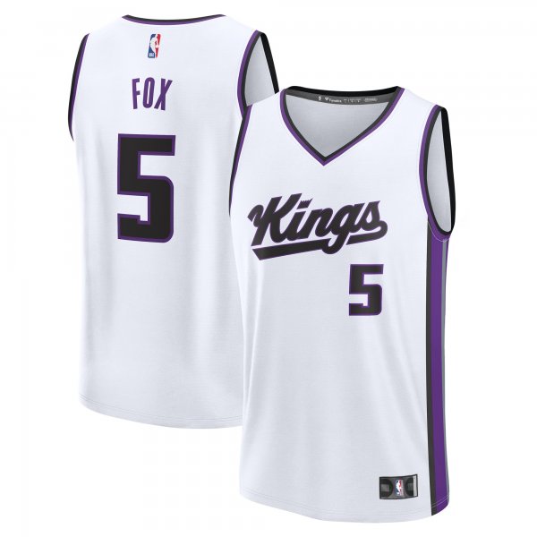 Men's Sacramento Kings De'Aaron Fox Fanatics White Fast Break Replica Player Jersey - Association Edition