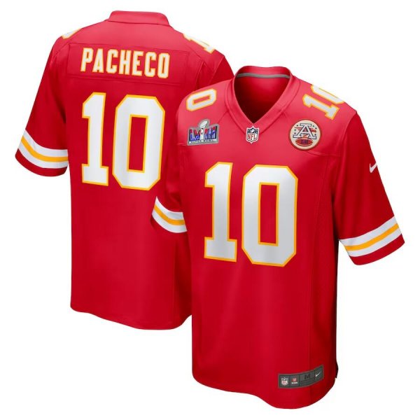 Men's #10 Isiah Pacheco Kansas City Chiefs Nike Super Bowl LVIII Limited Jersey Red